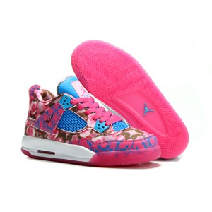 chaussure michael jordan pour fille 4 rose fleuri