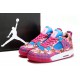 chaussure michael jordan pour fille 4 rose fleuri