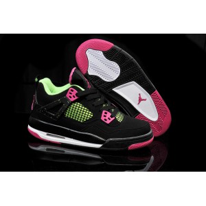 chaussure jordan fille 4 noir rose vert